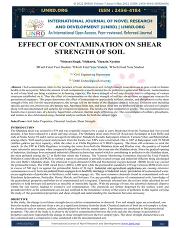 Más sobre Efecto de la Contaminación en la Resistencia al Corte del Suelo