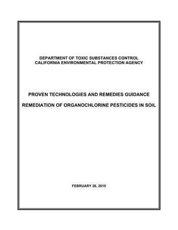Más sobre Tecnologías y Remedios Probados para la Remediación de Pesticidas Organoclorados en el Suelo