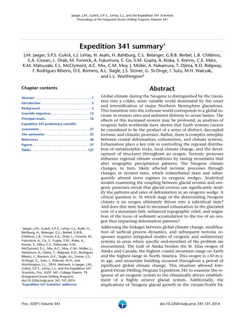 Más sobre Resumen de la Expedición 341.