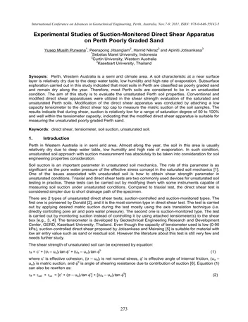 Más sobre Estudios Experimentales del Aparato de Corte Directo Monitorizado por Succión en