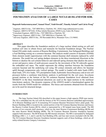 Más sobre Análisis de Cimientos de una Gran Isla Nuclear para Casos de Suelo