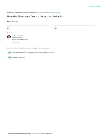 Más sobre Cómo la dilatancia de los suelos afecta su comportamiento.